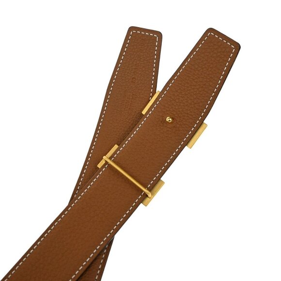 HERMES H Logo Constance Reversible Buckle Belt 80# Leather Black Brown 78RL421 - Picture 6 of 14